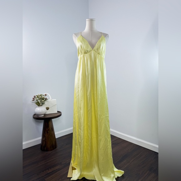 Zimmermann Yellow Silk Open Back Gown - Picture 2 of 7